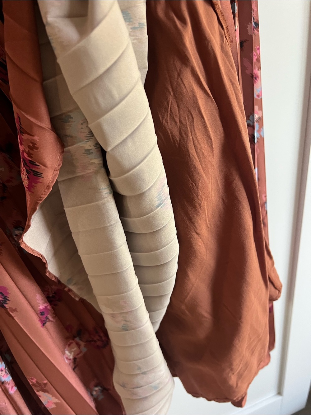 BHLDN Brown Pleated Floral Maxi Dress - Picture 4 of 5